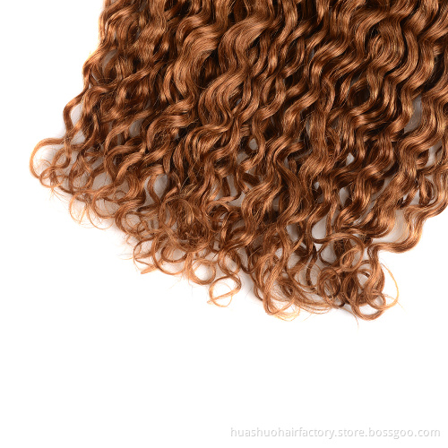 Huashuo Highest Discounts 1b 30 Unprocessed Mink Virgin Brazilian Raw Cuticle Aligned Water Wave Curly Hair
